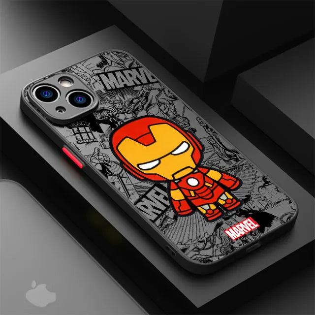 Marvel Groot & Spiderman Shockproof Case for iPhone SE, 12 Mini, 13 Pro Max, 14 Plus, XS, X, 7, 6S, 8, 11, XR, 15 - Armor Cover