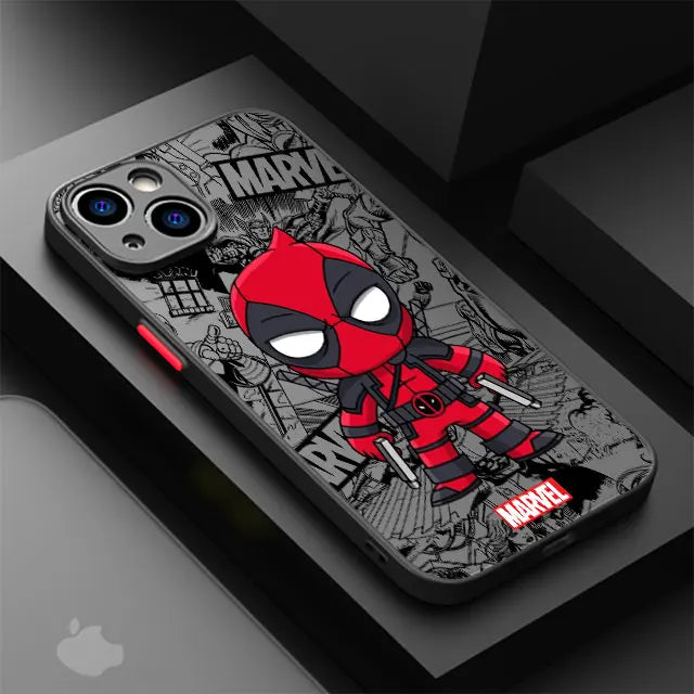 Marvel Groot & Spiderman Shockproof Case for iPhone SE, 12 Mini, 13 Pro Max, 14 Plus, XS, X, 7, 6S, 8, 11, XR, 15 - Armor Cover