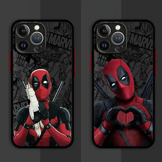 Marvel Deadpool Luxury Matte Hard Case for iPhone 16, 15, 14, 13, 12, 11, XR, XS Max, Pro, Pro Max, Mini