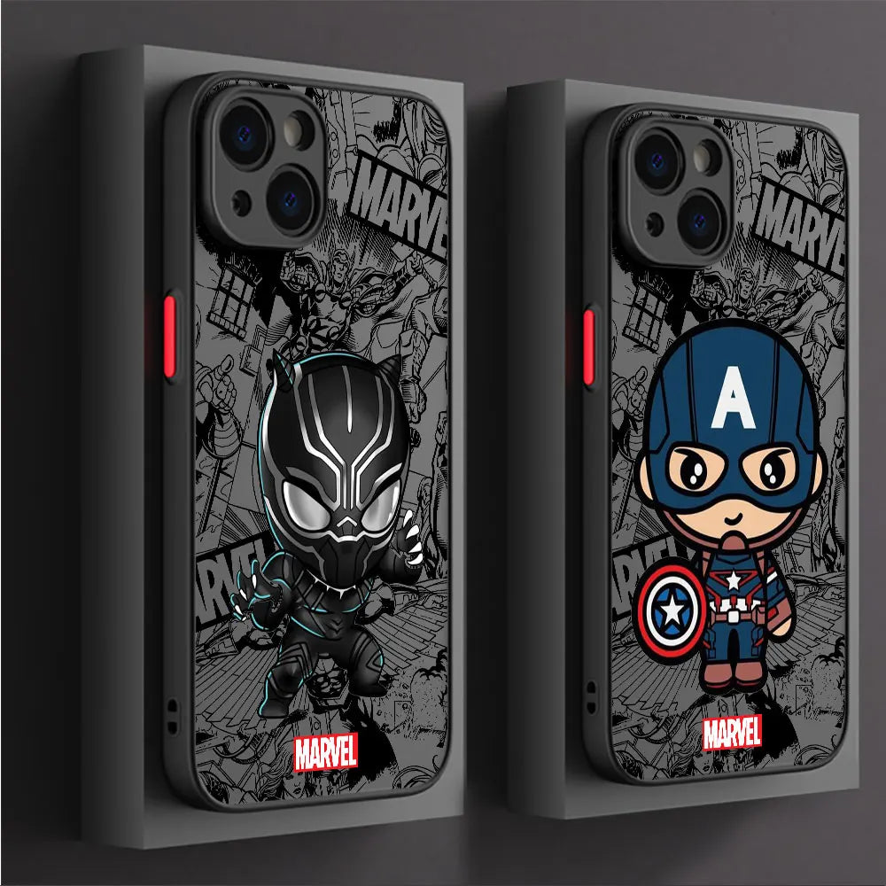 Marvel Groot & Spiderman Shockproof Case for iPhone SE, 12 Mini, 13 Pro Max, 14 Plus, XS, X, 7, 6S, 8, 11, XR, 15 - Armor Cover