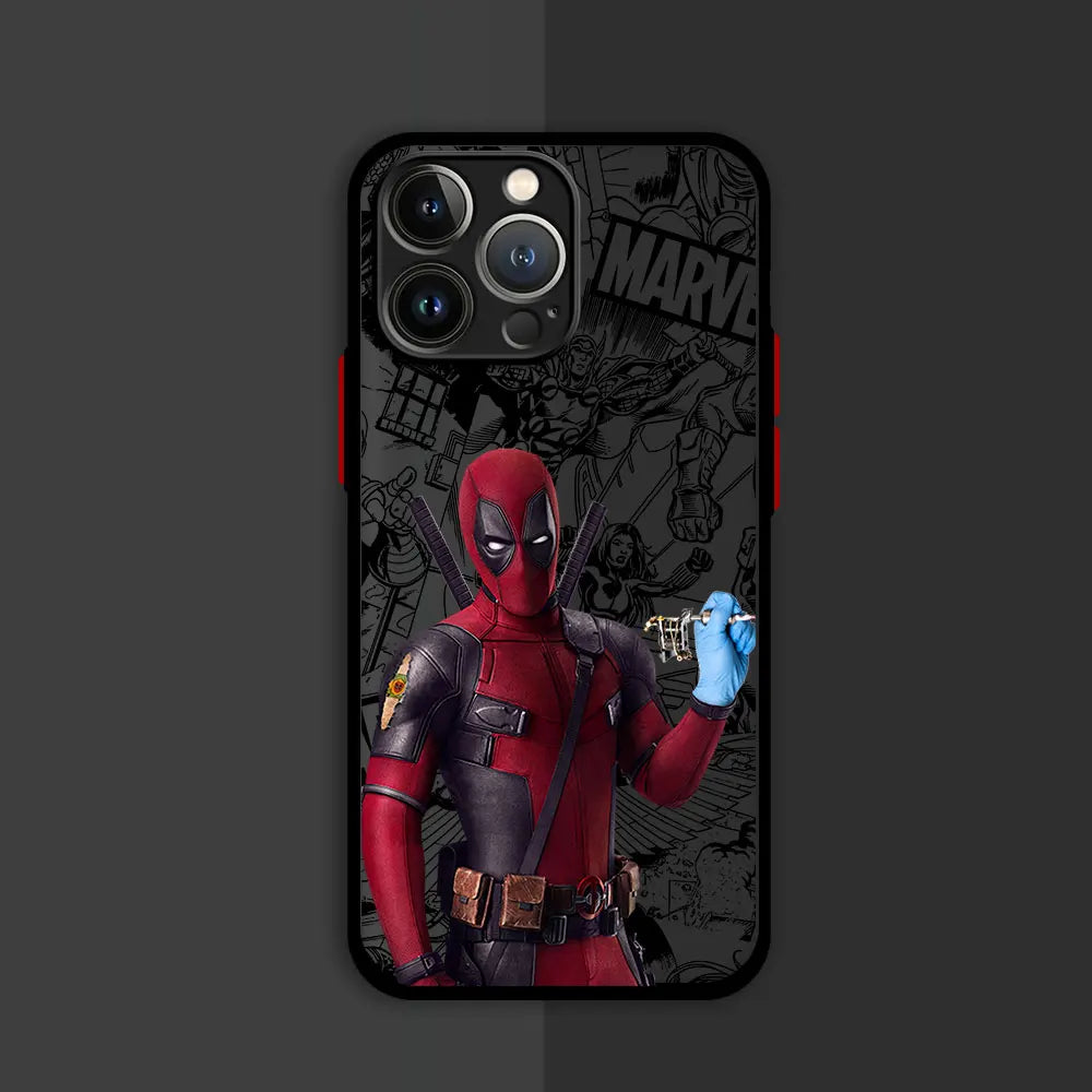 Marvel Deadpool Luxury Matte Hard Case for iPhone 16, 15, 14, 13, 12, 11, XR, XS Max, Pro, Pro Max, Mini