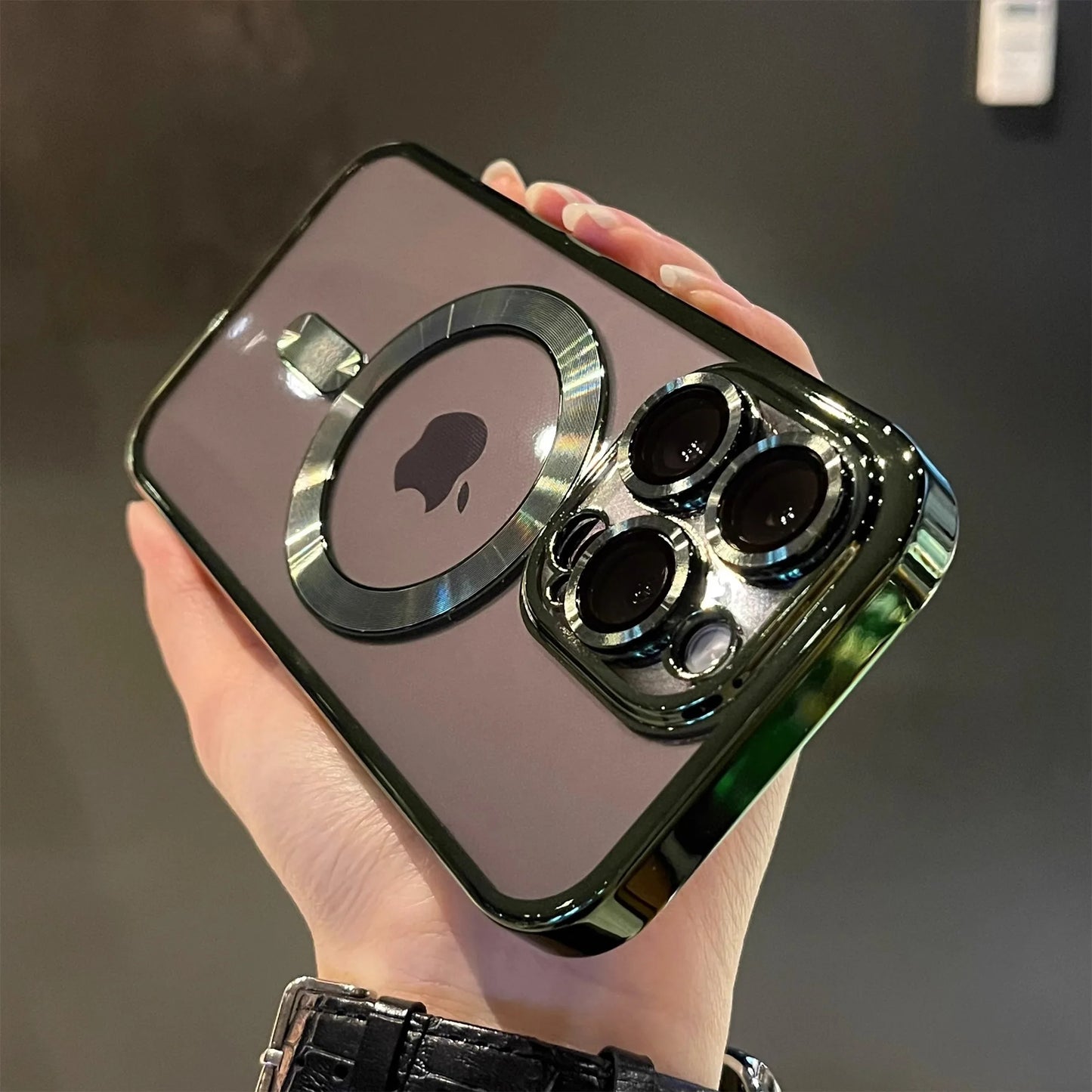 Magnetic Silicone Case for iPhone 11-16 Pro Max | Shockproof, Magsafe Compatible, Clear Luxury Cover